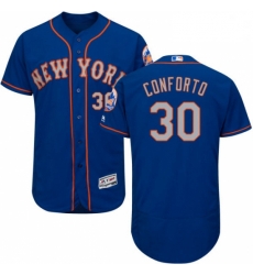 Mens Majestic New York Mets 30 Michael Conforto RoyalGray Alternate Flex Base Authentic Collection MLB Jersey