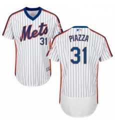 Mens Majestic New York Mets 31 Mike Piazza White Alternate Flex Base Authentic Collection MLB Jersey Mens Majestic New York Mets 31 Mike Piazza White Alternate Flex Base Authentic Collection MLB Jersey