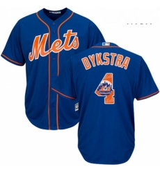 Mens Majestic New York Mets 4 Lenny Dykstra Authentic Royal Blue Team Logo Fashion Cool Base MLB Jersey Mens Majestic New York Mets 4 Lenny Dykstra Authentic Royal Blue Team Logo Fashion Cool Base MLB Jersey