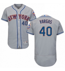 Mens Majestic New York Mets 40 Jason Vargas Grey Road Flex Base Authentic Collection MLB Jersey Mens Majestic New York Mets 40 Jason Vargas Grey Road Flex Base Authentic Collection MLB Jersey