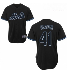 Mens Majestic New York Mets 41 Tom Seaver Replica Black Fashion MLB Jersey Mens Majestic New York Mets 41 Tom Seaver Replica Black Fashion MLB Jersey