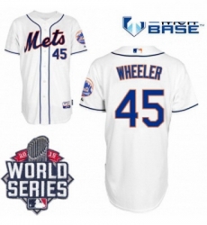 Mens Majestic New York Mets 45 Zack Wheeler Authentic White Alternate Cool Base 2015 World Series MLB Jersey Mens Majestic New York Mets 45 Zack Wheeler Authentic White Alternate Cool Base 2015 World Series MLB Jersey