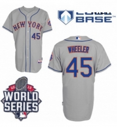 Mens Majestic New York Mets 45 Zack Wheeler Replica Grey Road Cool Base 2015 World Series MLB Jersey Mens Majestic New York Mets 45 Zack Wheeler Replica Grey Road Cool Base 2015 World Series MLB Jersey