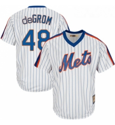 Mens Majestic New York Mets 48 Jacob DeGrom Replica White Cooperstown MLB Jersey Mens Majestic New York Mets 48 Jacob DeGrom Replica White Cooperstown MLB Jersey