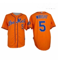 Mens Majestic New York Mets 5 David Wright Replica Orange Los Mets Cool Base MLB Jersey Mens Majestic New York Mets 5 David Wright Replica Orange Los Mets Cool Base MLB Jersey