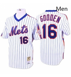 Mens Mitchell and Ness New York Mets 16 Dwight Gooden Authentic WhiteBlue Strip Throwback MLB Jersey Mens Mitchell and Ness New York Mets 16 Dwight Gooden Authentic WhiteBlue Strip Throwback MLB Jersey