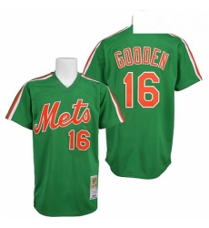 Mens Mitchell and Ness New York Mets 16 Dwight Gooden Replica Green Throwback MLB Jersey Mens Mitchell and Ness New York Mets 16 Dwight Gooden Replica Green Throwback MLB Jersey