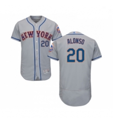 Mens New York Mets 20 Pete Alonso Grey Road Flex Base Authentic Collection Baseball Jersey Mens New York Mets 20 Pete Alonso Grey Road Flex Base Authentic Collection Baseball Jersey