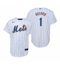 Mens Nike New York Mets 1 Amed Rosario White Home Stitched Baseball Jersey Mens Nike New York Mets 1 Amed Rosario White Home Stitched Baseball Jersey