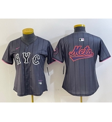 Women New York Mets Team Big Logo Graphite 2024 City Connect Limited Stitched Baseball Jersey 7 Women New York Mets Team Big Logo Graphite 2024 City Connect Limited Stitched Baseball Jersey 7