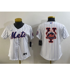 Women New York Mets Team Big Logo White Cool Base Stitched Baseball Jersey Women New York Mets Team Big Logo White Cool Base Stitched Baseball Jersey