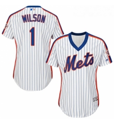 Womens Majestic New York Mets 1 Mookie Wilson Replica White Alternate Cool Base MLB Jersey Womens Majestic New York Mets 1 Mookie Wilson Replica White Alternate Cool Base MLB Jersey
