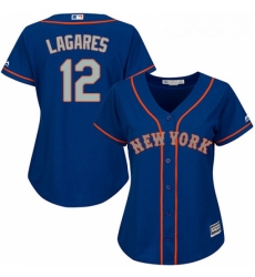 Womens Majestic New York Mets 12 Juan Lagares Replica Royal Blue Alternate Road Cool Base MLB Jersey Womens Majestic New York Mets 12 Juan Lagares Replica Royal Blue Alternate Road Cool Base MLB Jersey