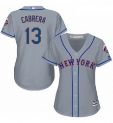 Womens Majestic New York Mets 13 Asdrubal Cabrera Authentic Grey Road Cool Base MLB Jersey Womens Majestic New York Mets 13 Asdrubal Cabrera Authentic Grey Road Cool Base MLB Jersey