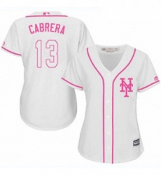 Womens Majestic New York Mets 13 Asdrubal Cabrera Authentic White Fashion Cool Base MLB Jersey Womens Majestic New York Mets 13 Asdrubal Cabrera Authentic White Fashion Cool Base MLB Jersey