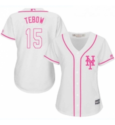 Womens Majestic New York Mets 15 Tim Tebow Authentic White Fashion Cool Base MLB Jersey Womens Majestic New York Mets 15 Tim Tebow Authentic White Fashion Cool Base MLB Jersey