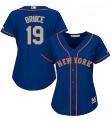Womens Majestic New York Mets 19 Jay Bruce Replica Royal Blue Alternate Road Cool Base MLB Jersey Womens Majestic New York Mets 19 Jay Bruce Replica Royal Blue Alternate Road Cool Base MLB Jersey