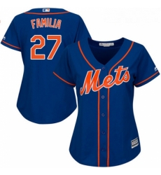 Womens Majestic New York Mets 27 Jeurys Familia Replica Royal Blue Alternate Home Cool Base MLB Jersey Womens Majestic New York Mets 27 Jeurys Familia Replica Royal Blue Alternate Home Cool Base MLB Jersey