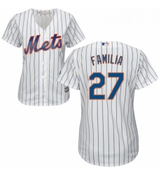 Womens Majestic New York Mets 27 Jeurys Familia Replica White Home Cool Base MLB Jersey Womens Majestic New York Mets 27 Jeurys Familia Replica White Home Cool Base MLB Jersey