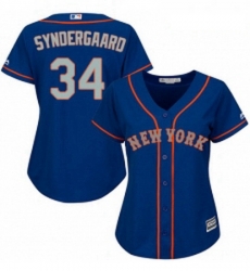 Womens Majestic New York Mets 34 Noah Syndergaard Authentic Royal Blue Alternate Road Cool Base MLB Jersey Womens Majestic New York Mets 34 Noah Syndergaard Authentic Royal Blue Alternate Road Cool Base MLB Jersey