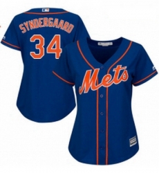 Womens Majestic New York Mets 34 Noah Syndergaard Replica Royal Blue Alternate Home Cool Base MLB Jersey Womens Majestic New York Mets 34 Noah Syndergaard Replica Royal Blue Alternate Home Cool Base MLB Jersey