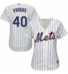 Womens Majestic New York Mets 40 Jason Vargas Authentic White Home Cool Base MLB Jersey Womens Majestic New York Mets 40 Jason Vargas Authentic White Home Cool Base MLB Jersey
