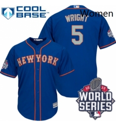 Womens Majestic New York Mets 5 David Wright Authentic BlueGrey NO 2015 World Series MLB Jersey Womens Majestic New York Mets 5 David Wright Authentic BlueGrey NO 2015 World Series MLB Jersey