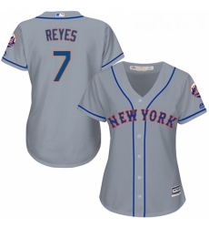 Womens Majestic New York Mets 7 Jose Reyes Authentic Grey Road Cool Base MLB Jersey Womens Majestic New York Mets 7 Jose Reyes Authentic Grey Road Cool Base MLB Jersey