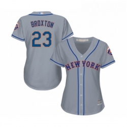 Womens New York Mets 23 Keon Broxton Authentic Grey Road Cool Base Baseball Jersey 