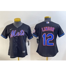 Youth New York Mets 12 Francisco Lindor Black Cool Base Stitched Baseball Jersey Youth New York Mets 12 Francisco Lindor Black Cool Base Stitched Baseball Jersey