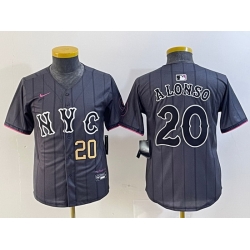Youth New York Mets 20 Pete Alonso Graphite 2024 City Connect Limited Stitched Baseball Jersey