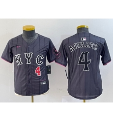 Youth New York Mets 4 Francisco Alvarez Graphite 2024 City Connect Limited Stitched Baseball Jersey 1 Youth New York Mets 4 Francisco Alvarez Graphite 2024 City Connect Limited Stitched Baseball Jersey 1