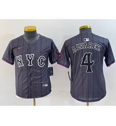 Youth New York Mets 4 Francisco Alvarez Graphite 2024 City Connect Limited Stitched Baseball Jersey 2 Youth New York Mets 4 Francisco Alvarez Graphite 2024 City Connect Limited Stitched Baseball Jersey 2