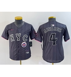 Youth New York Mets 4 Francisco Alvarez Graphite 2024 City Connect Limited Stitched Baseball Jersey Youth New York Mets 4 Francisco Alvarez Graphite 2024 City Connect Limited Stitched Baseball Jersey