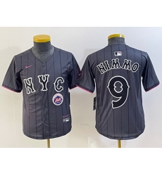 Youth New York Mets 9 Brandon Nimmo Graphite 2024 City Connect Limited Stitched Baseball Jersey 7 Youth New York Mets 9 Brandon Nimmo Graphite 2024 City Connect Limited Stitched Baseball Jersey 7