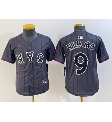 Youth New York Mets 9 Brandon Nimmo Graphite 2024 City Connect Limited Stitched Baseball Jersey Youth New York Mets 9 Brandon Nimmo Graphite 2024 City Connect Limited Stitched Baseball Jersey