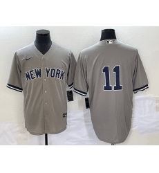 Men New York Yankees 11 Anthony Volpe Gray Cool Base Stitched Baseball Jersey Men New York Yankees 11 Anthony Volpe Gray Cool Base Stitched Baseball Jersey