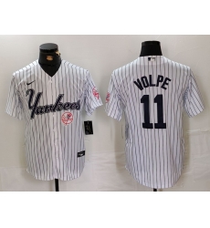 Men New York Yankees 11 Anthony Volpe White Cool Base Stitched Baseball Jersey 3 Men New York Yankees 11 Anthony Volpe White Cool Base Stitched Baseball Jersey 3