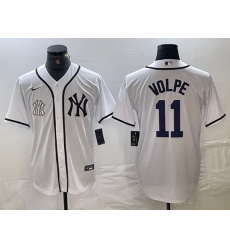 Men New York Yankees 11 Anthony Volpe White Cool Base Stitched Baseball JerseyS Men New York Yankees 11 Anthony Volpe White Cool Base Stitched Baseball JerseyS