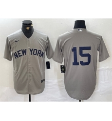 Men New York Yankees 15 Thurman Munson Grey Cool Base Stitched Baseball Jersey Men New York Yankees 15 Thurman Munson Grey Cool Base Stitched Baseball Jersey