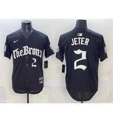 Men New York Yankees 2 Derek Jeter Black  27Gothic Legacy Edition 27 Vapor Premier Limited Stitched Baseball Jersey