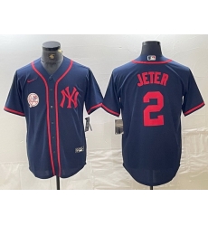 Men New York Yankees 2 Derek Jeter Navy Cool Base Stitched Baseball Jersey 1 Men New York Yankees 2 Derek Jeter Navy Cool Base Stitched Baseball Jersey 1
