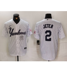 Men New York Yankees 2 Derek Jeter White Cool Base Stitched Baseball Jersey 1 Men New York Yankees 2 Derek Jeter White Cool Base Stitched Baseball Jersey 1