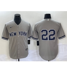 Men New York Yankees 22 Harrison Bader Gray Cool Base Stitched Baseball Jersey Men New York Yankees 22 Harrison Bader Gray Cool Base Stitched Baseball Jersey