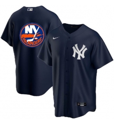 Men New York Yankees 26 Islanders Navy Cool Base Stitched Jersey Men New York Yankees 26 Islanders Navy Cool Base Stitched Jersey