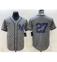 Men New York Yankees 27 Giancarlo Stanton Grey Cool Base Stitched Jersey Men New York Yankees 27 Giancarlo Stanton Grey Cool Base Stitched Jersey