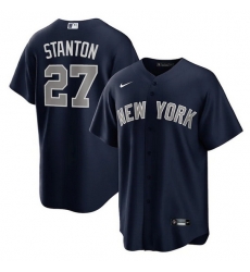 Men New York Yankees 27 Giancarlo Stanton Navy Cool Base Stitched Baseball Jerse Men New York Yankees 27 Giancarlo Stanton Navy Cool Base Stitched Baseball Jerse