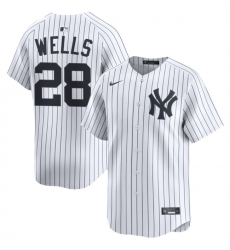 Men New York Yankees 28 Austin Wells White 2025 Home Limited Stitched Baseball Jersey