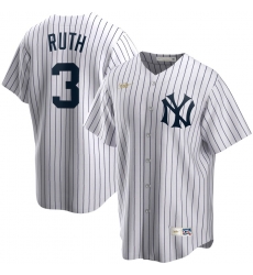 Men New York Yankees 3 Babe Ruth Nike Home Cooperstown Collection Player MLB Jersey White Men New York Yankees 3 Babe Ruth Nike Home Cooperstown Collection Player MLB Jersey White