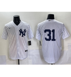 Men New York Yankees 31 Ichiro Suzuki White Cool Base Limited Stitched Baseball Jersey